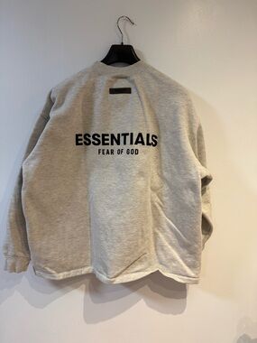 Fear of God ESSENTIALS Crewneck Sweatshirt - cream coloured with Black Logo